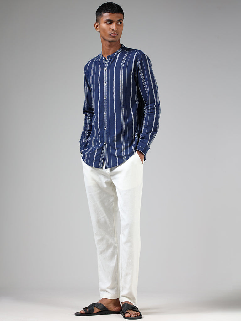 ETA Blue Striped Resort-Fit Shirt