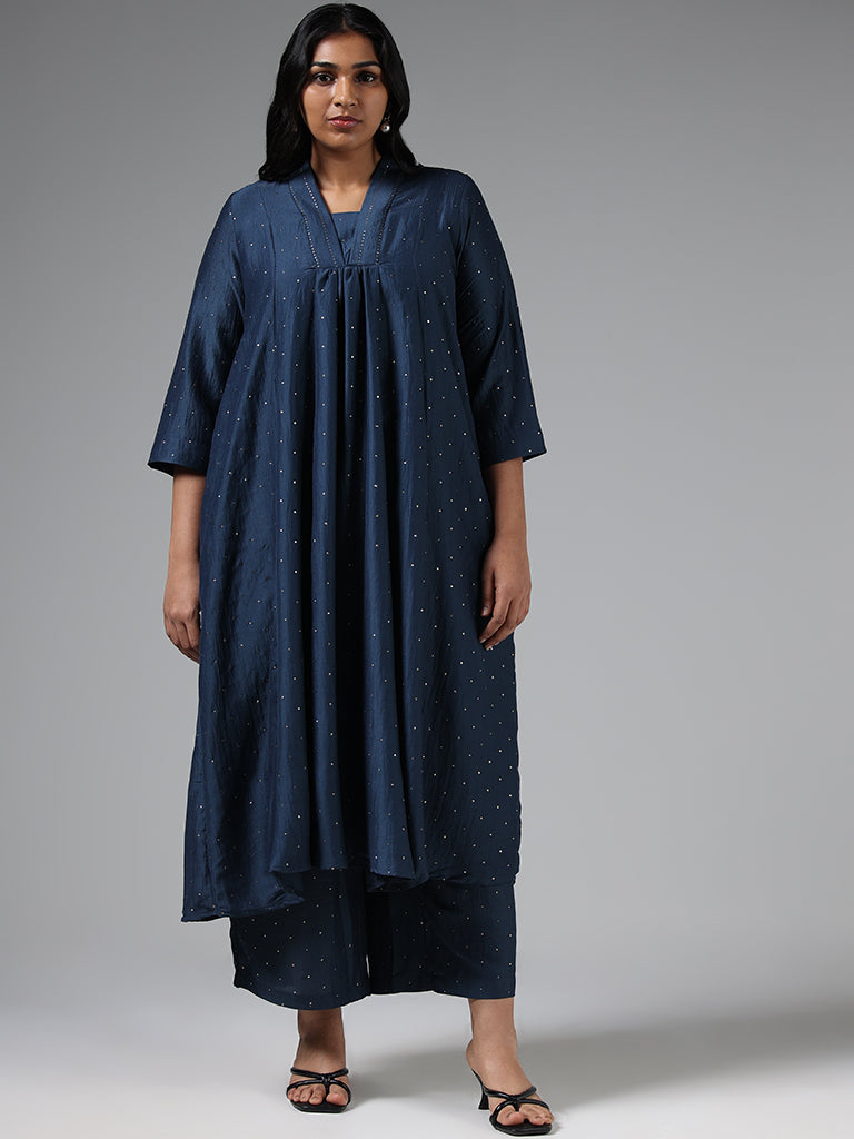 Diza Indigo Sequin Kurta