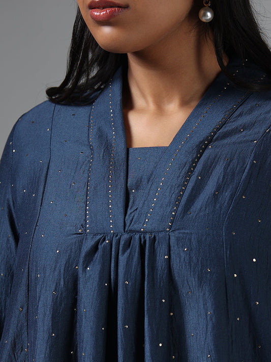 Diza Indigo Sequin Kurta