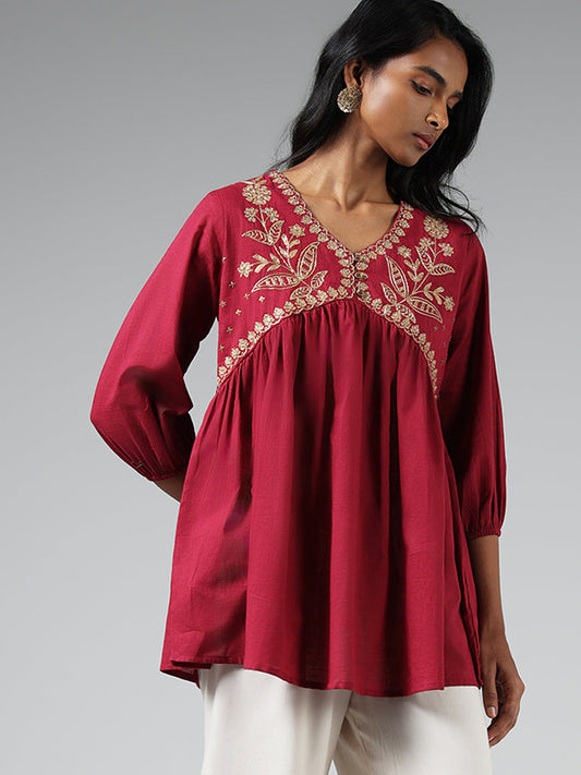 Utsa Pink Zardozi Embroidered Tunic