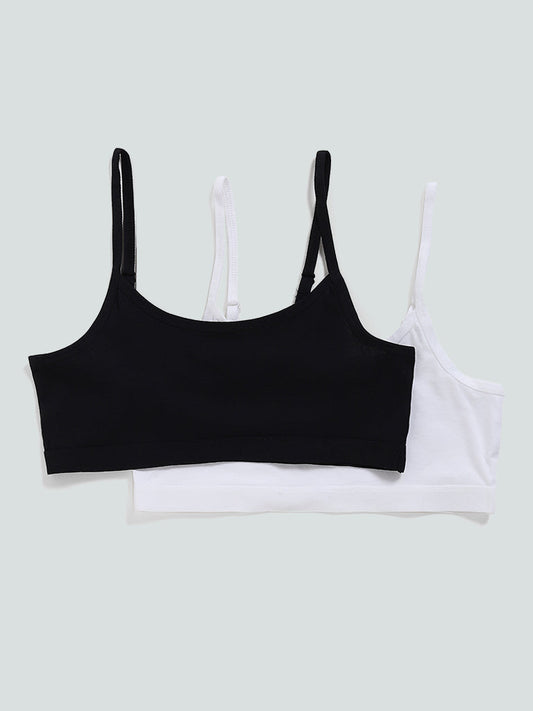 Y&F Kids Black & White Crop Tops - Pack of 2