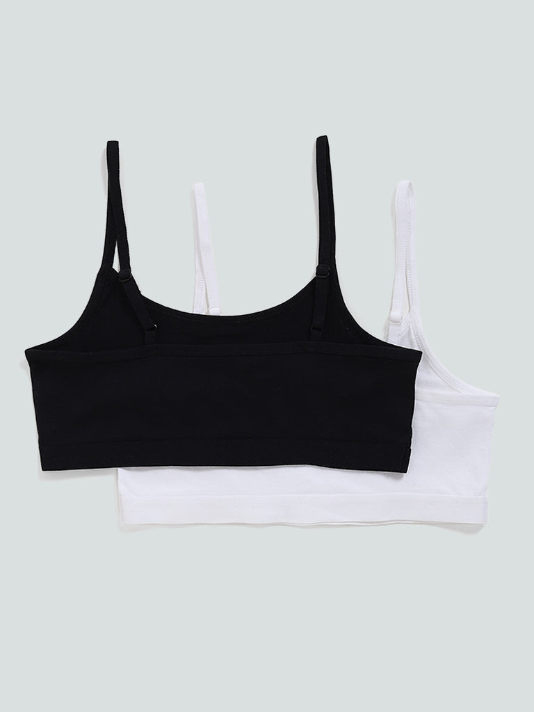 Y&F Kids Black & White Crop Tops - Pack of 2