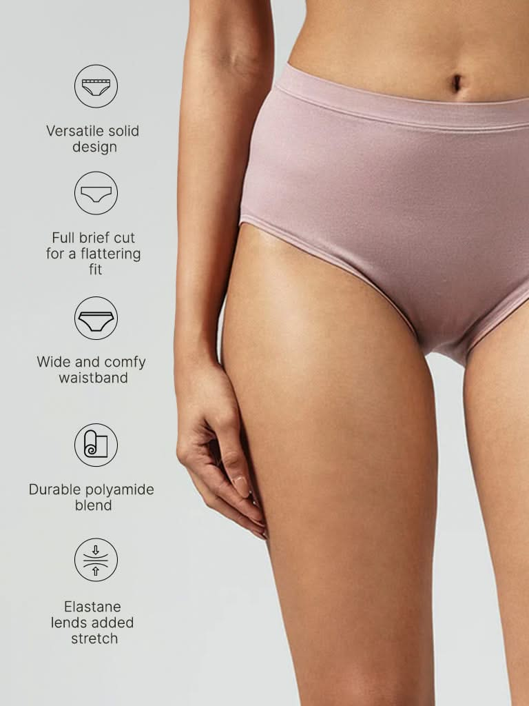 Wunderlove Solid Light Pink Full Brief