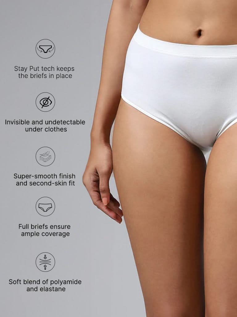 Wunderlove Solid Ivory Seamless Full Brief