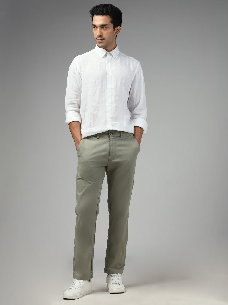 Ascot Solid White Relaxed-Fit Linen Shirt