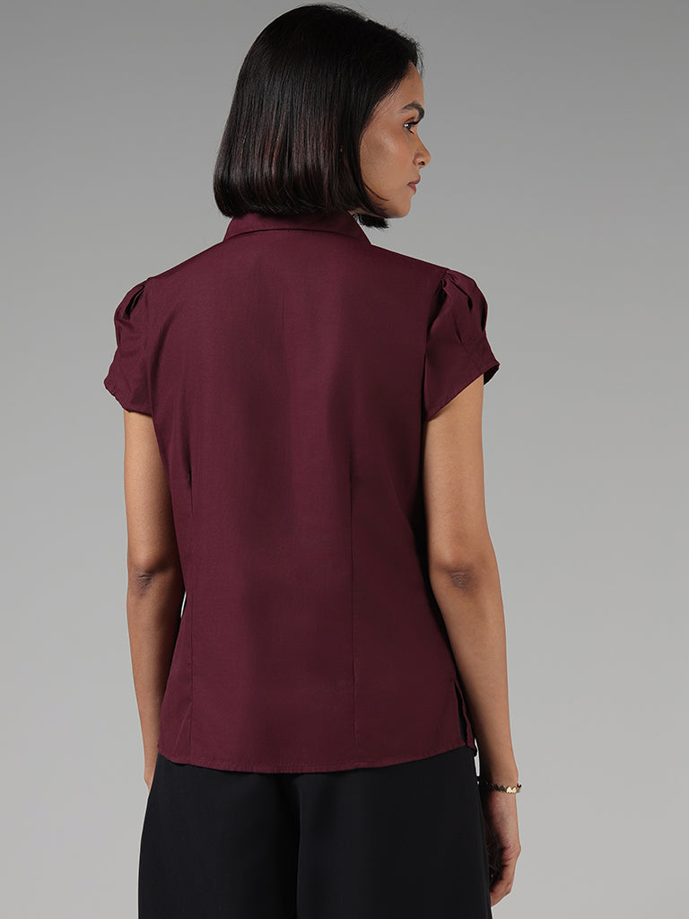 Wardrobe Solid Wine Shirt