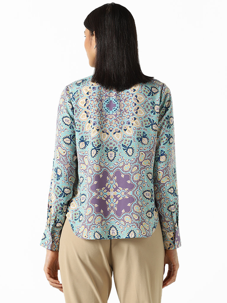 Wardrobe Lavender Bohemian Printed Shirt