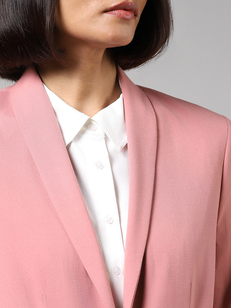 Wardrobe Plain Dusty Pink Formal Blazer