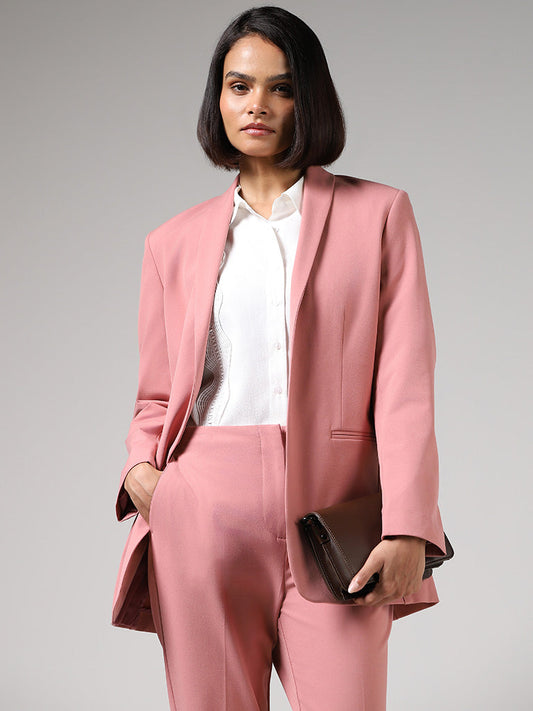 Wardrobe Plain Dusty Pink Formal Blazer