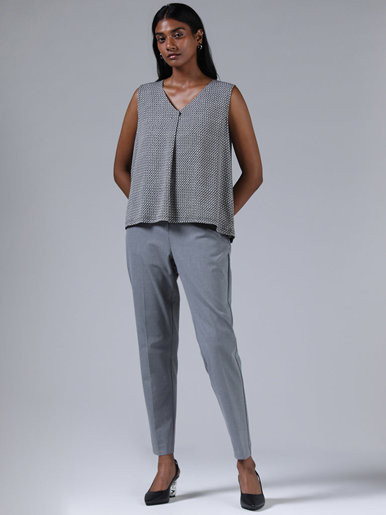 Wardrobe Solid Grey Formal Trousers