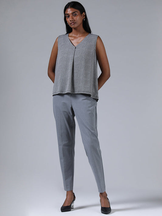 Wardrobe Solid Grey Formal Trousers