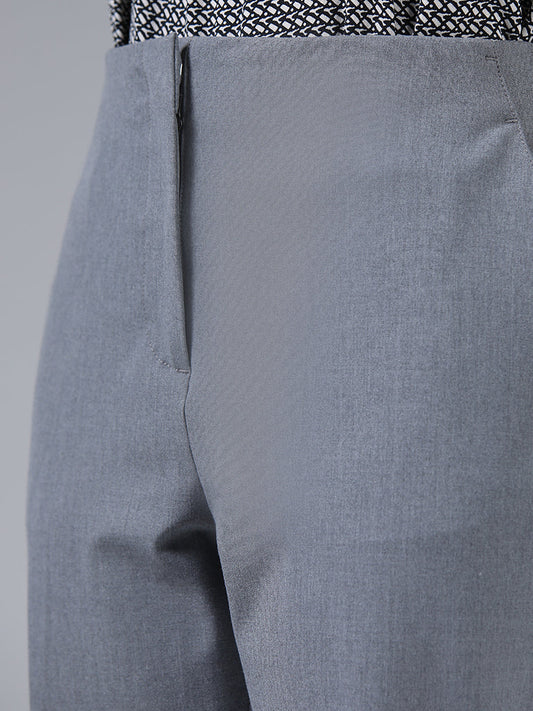 Wardrobe Solid Grey Formal Trousers