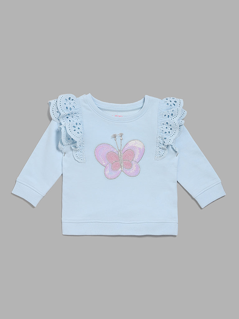 HOP Baby Blue Butterfly Top