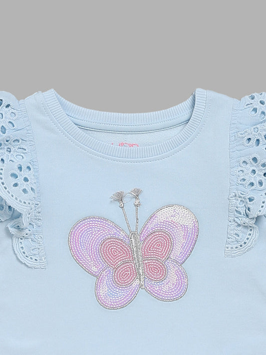 HOP Baby Blue Butterfly Top