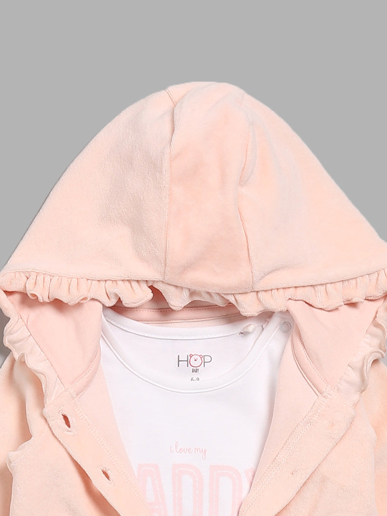 HOP Baby Peach T-Shirt, Pants and Cardigan Set