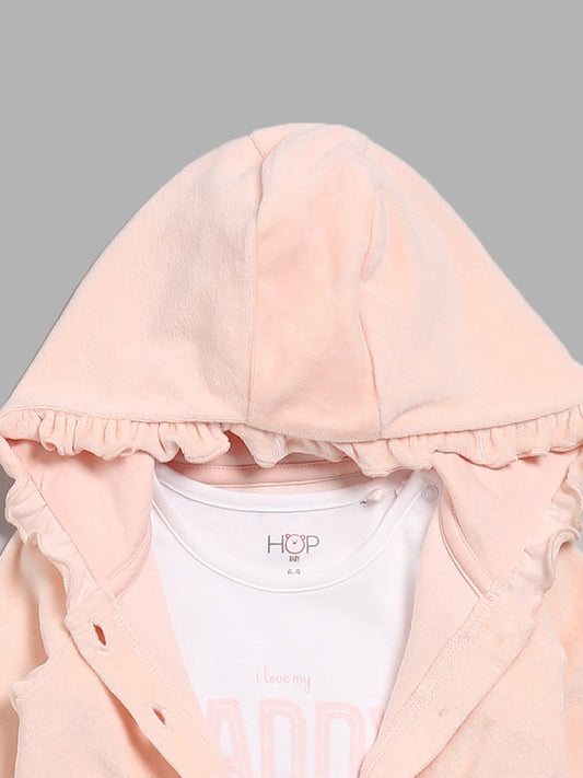 HOP Baby Peach T-Shirt, Pants and Cardigan Set