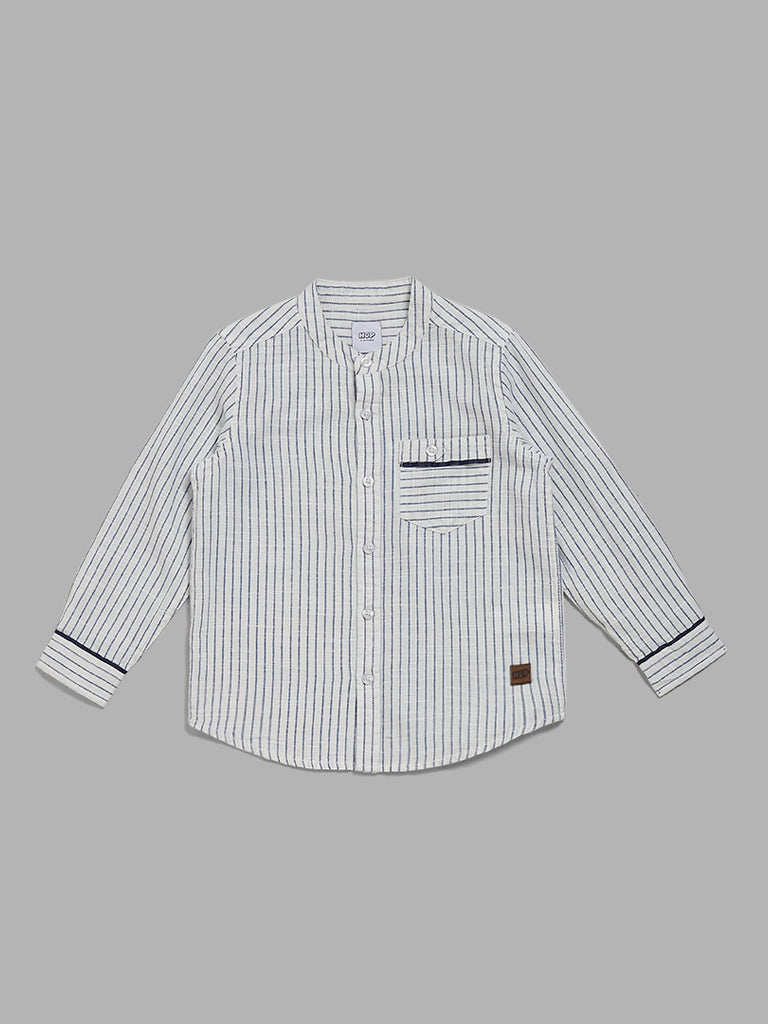 HOP Kids Off White Striped Shirt