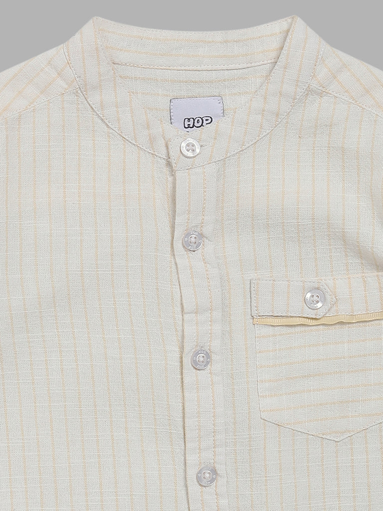 HOP Kids Cream Striped Shirt