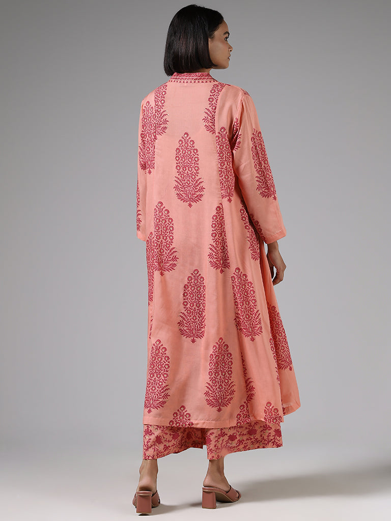 Zuba Pink Floral Printed Kurta