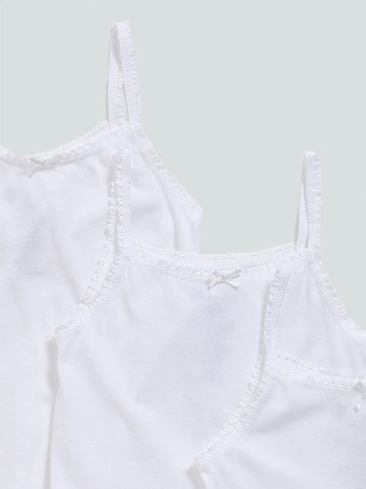 HOP Solid White Camisoles - Pack of 3