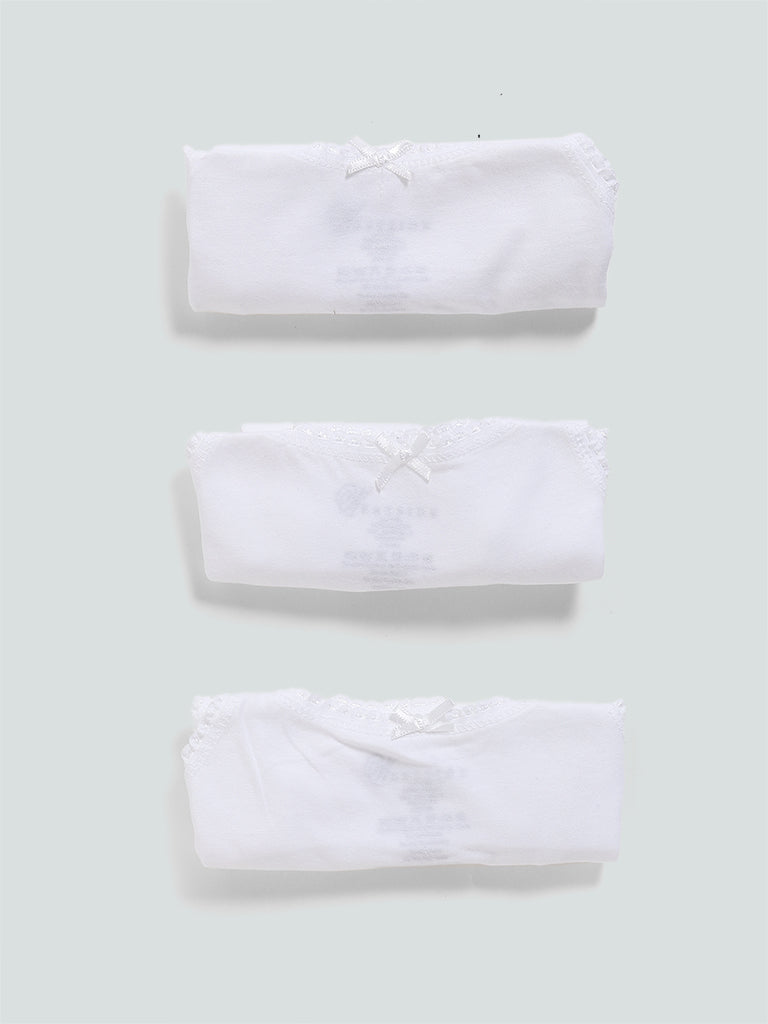 HOP Solid White Camisoles - Pack of 3