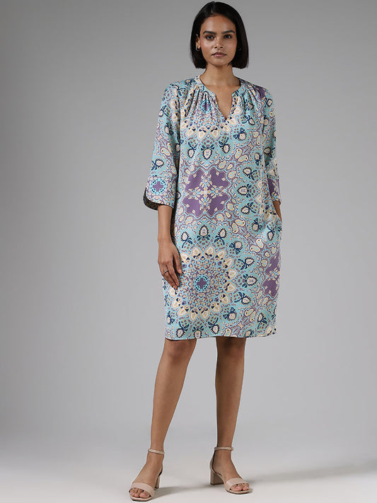 Wardrobe Lavender Motif Printed Dress