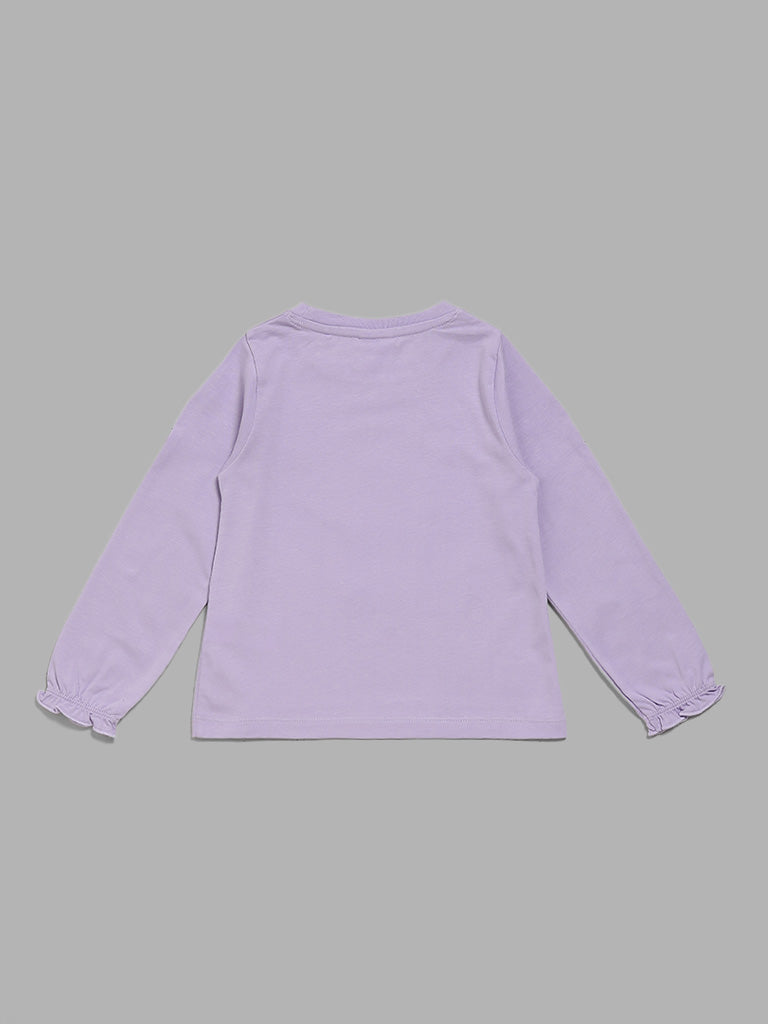 HOP Kids Lilac Unicorn Printed Top