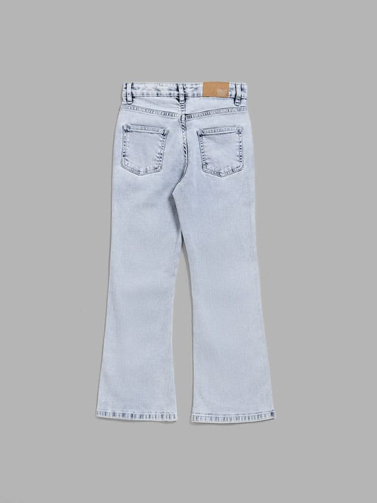 Y&F Kids Light Blue Relaxed - Fit Mid - Rise Jeans