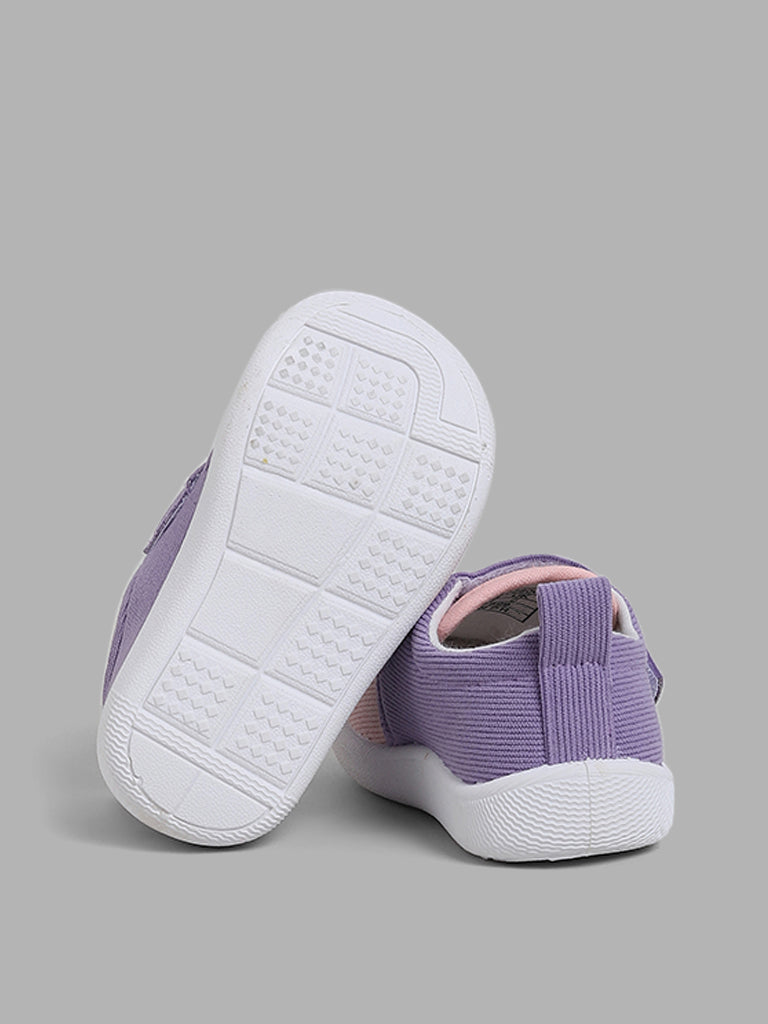 Yellow Lilac Eye Printed Velcro Shoes