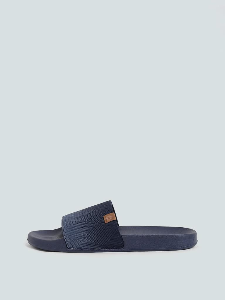 SOLEPLAY Navy Knitted Slides