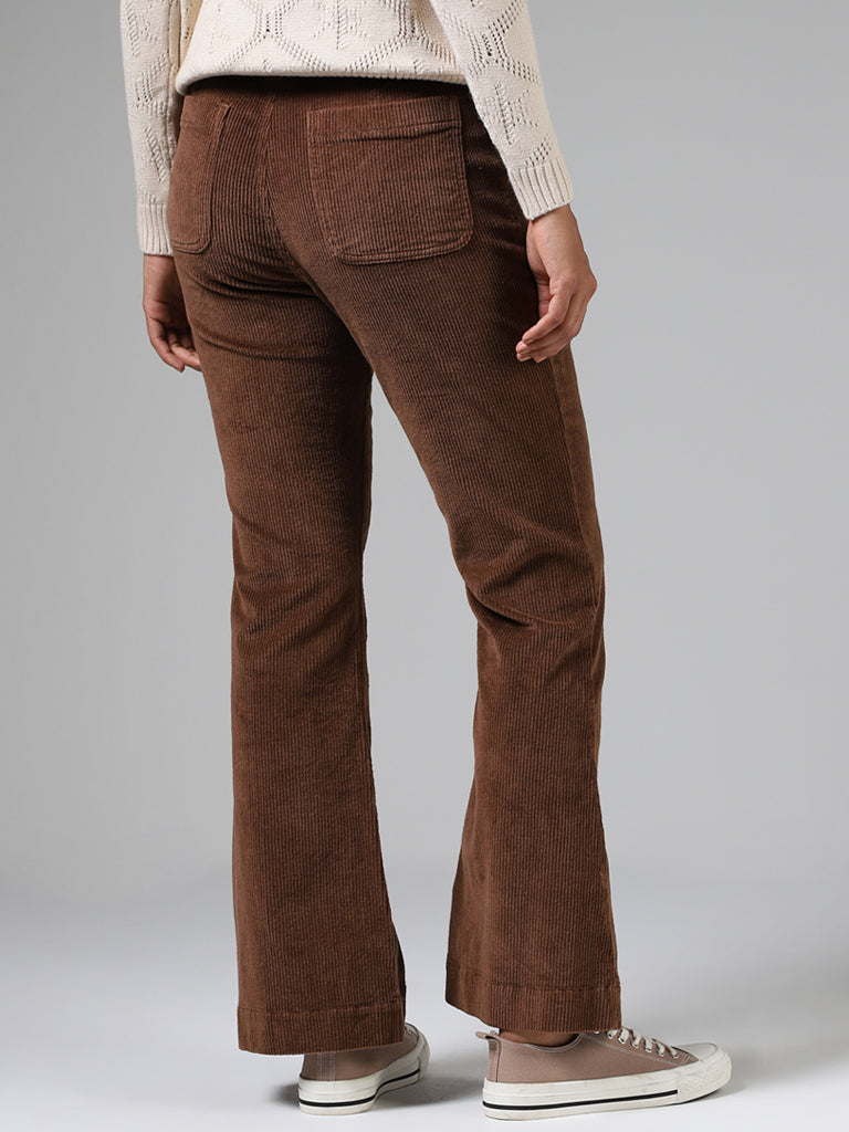 LOV Chocolate Brown Straight - Fit Mid - Rise Jeans