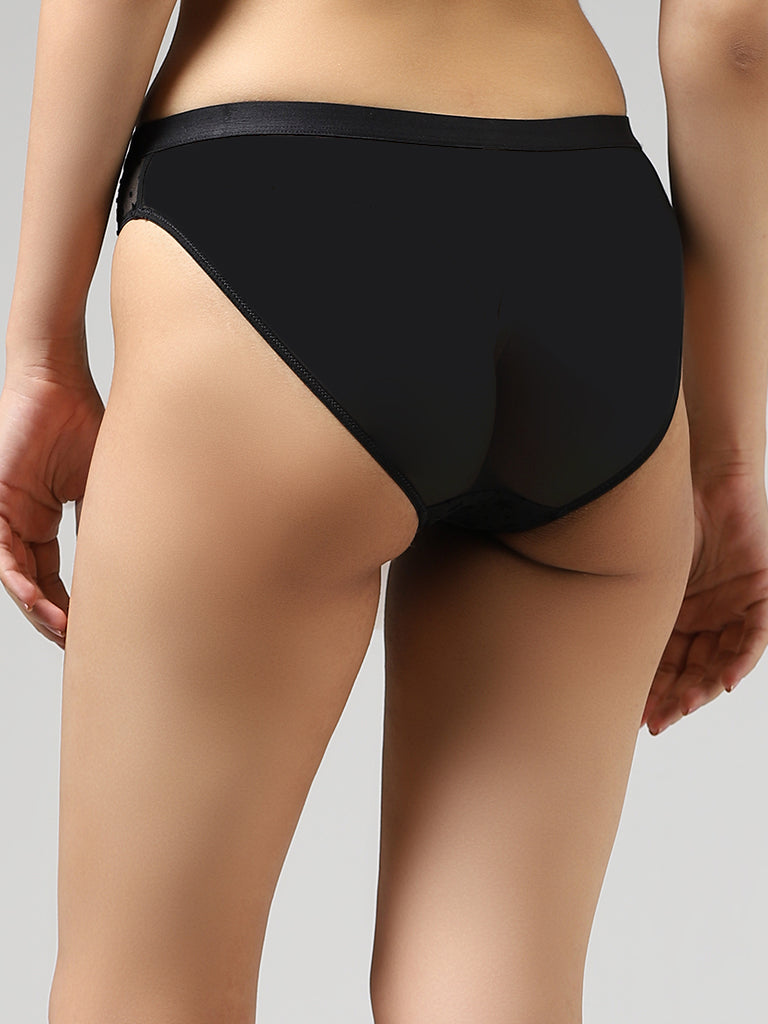 Superstar Black Star Mesh High-Leg Brief