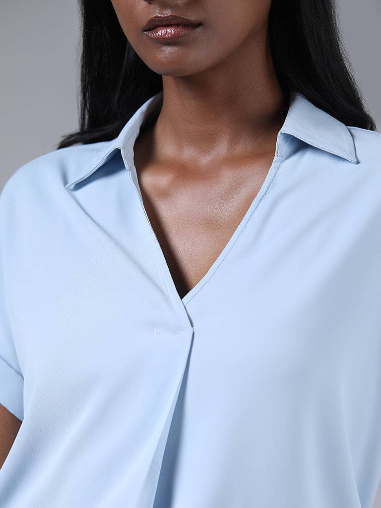 Wardrobe Solid Powder Blue Top