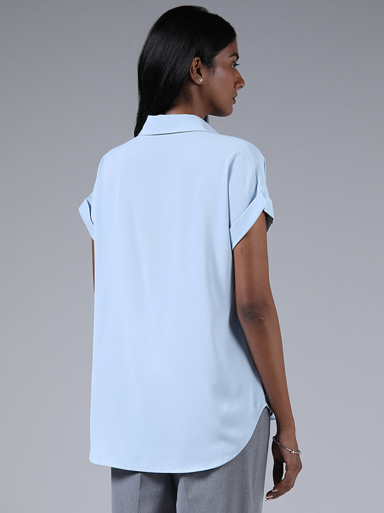 Wardrobe Solid Powder Blue Top