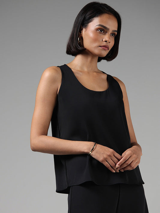 Wardrobe Solid Black Top