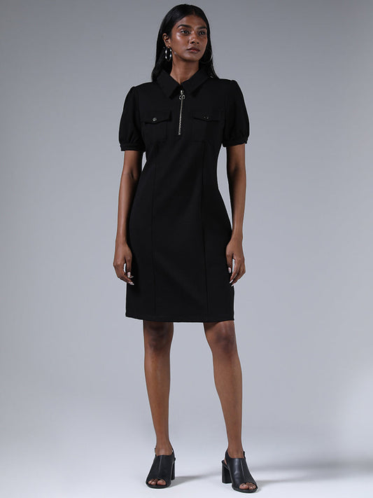 Wardrobe Solid Black Dress