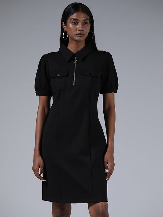 Wardrobe Solid Black Dress