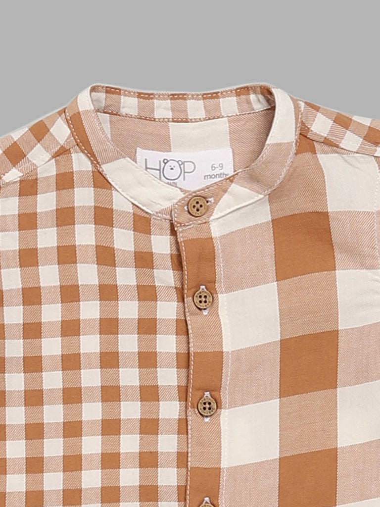 HOP Baby Brown Checked Shirt