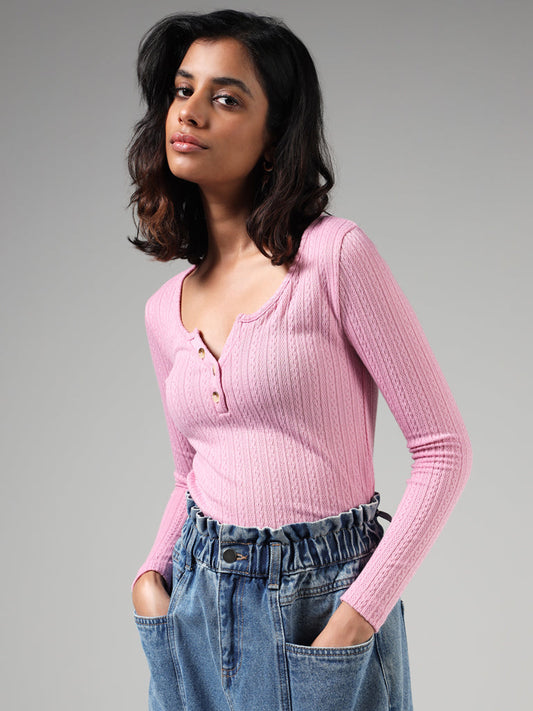 Nuon Pink Knitted Sweater