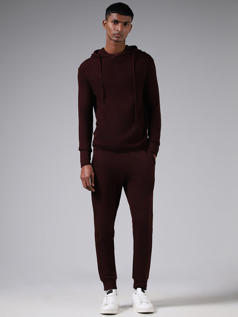 ETA Wine Slim-Fit Knitted Hoodie Sweatshirt