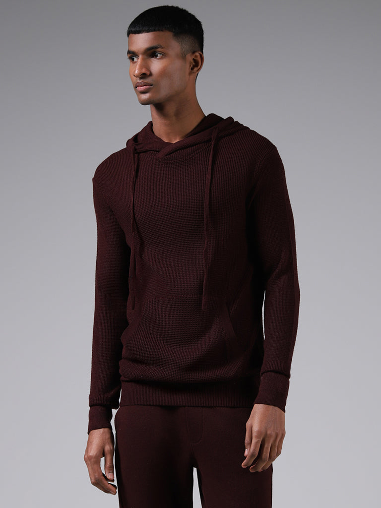 ETA Wine Slim-Fit Knitted Hoodie Sweatshirt