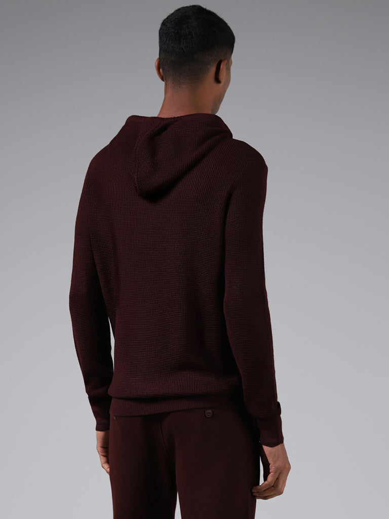 ETA Wine Slim-Fit Knitted Hoodie Sweatshirt