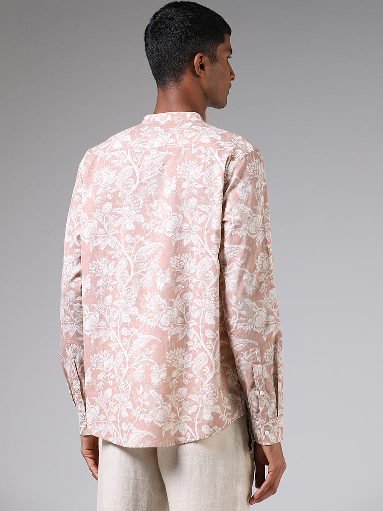 ETA Dusty Rose Floral Printed Resort-Fit Shirt