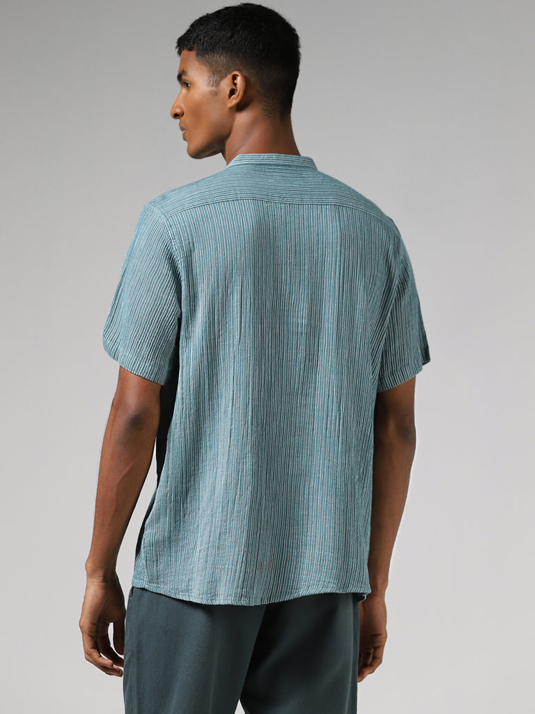 ETA Teal Striped Resort-Fit Shirt