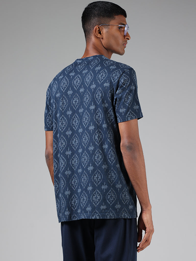 ETA Navy Ikat Printed Slim-Fit T-Shirt