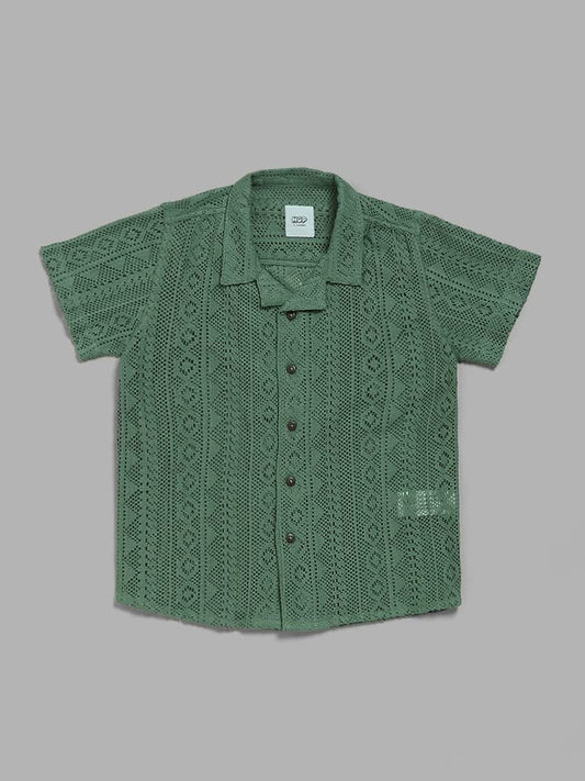 HOP Kids Green Mesh Shirt