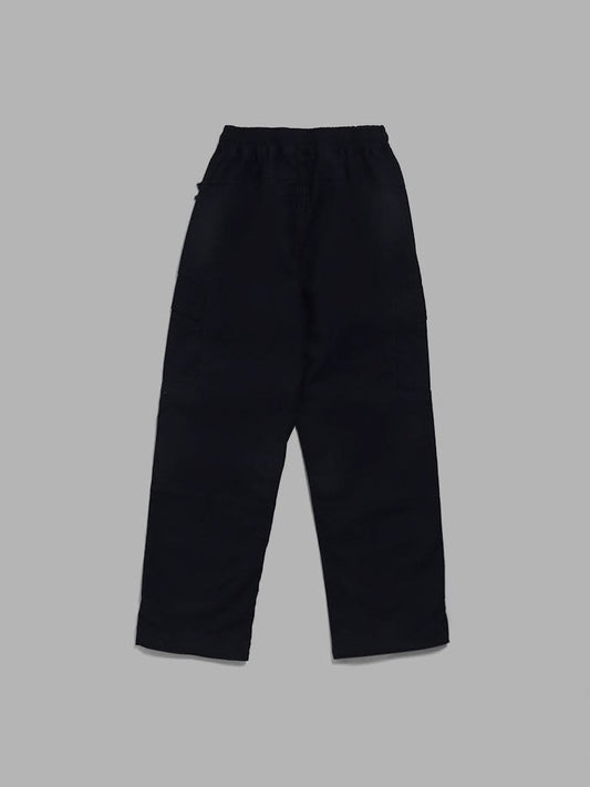 Y&F Kids Solid Navy Cargo Chinos