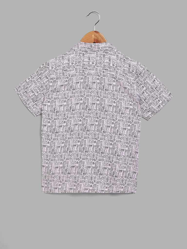 Y&F Kids Abstract Printed Lavender Shirt