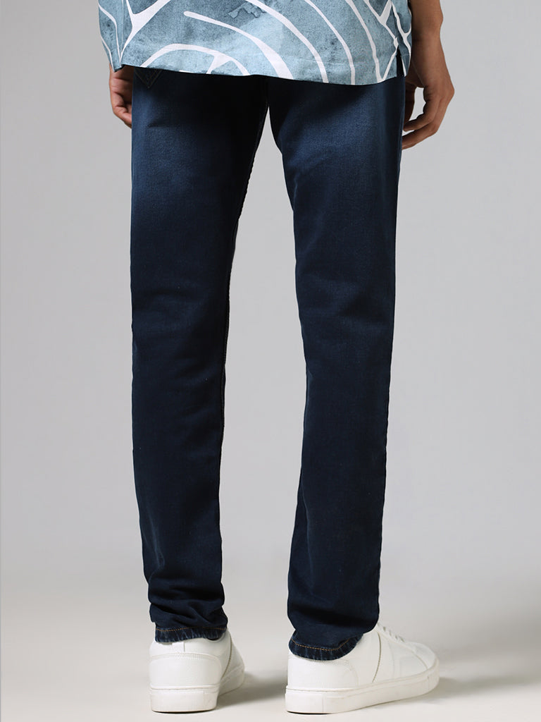 Nuon Dark Blue Slim - Fit Mid - Rise Jeans