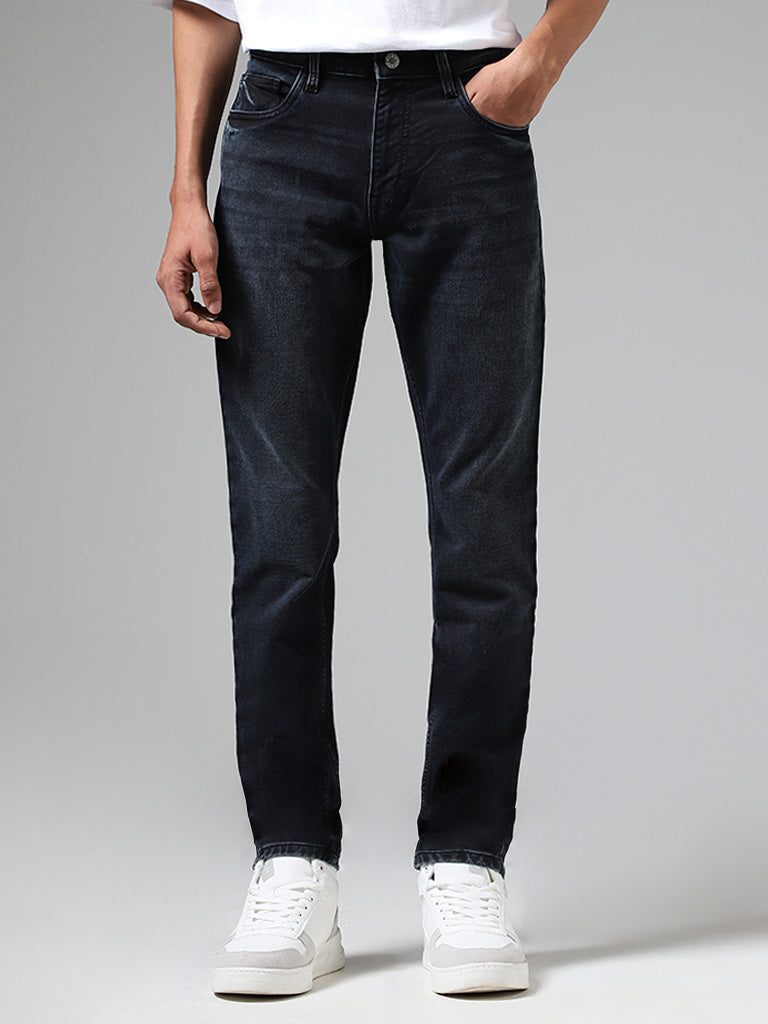 Nuon Dark Blue Slim - Fit Mid - Rise Jeans